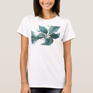 Unique Silver Abstract Leaves Custom Creation T-Shirt