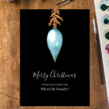 Unique Simple Blue Watercolor Christmas Bauble