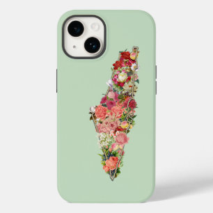 Unique Simple Classic Floral Palestine Map Case-Mate iPhone 14 Case
