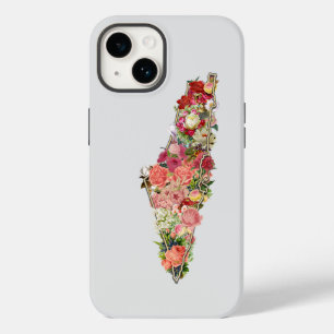 Unique Simple Classic Floral Palestine Map Case-Mate iPhone 14 Case