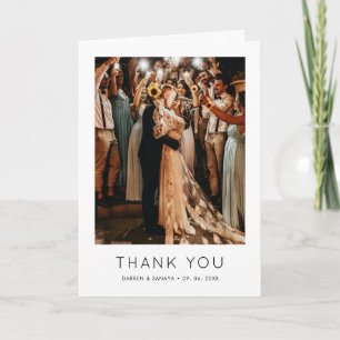 Unique Simple Photo QR Code Wedding Folded Thank You Card