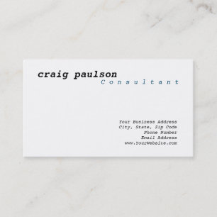 Unique Simple Trendy Cute Plain Consultant Business Card