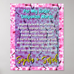 Unique Sister Gift   Poem Poster for Her