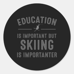Unique Skiing Art For Men Women Kids Skier Mountai Classic Round Sticker