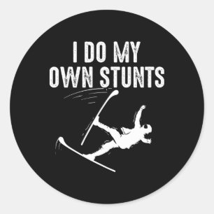 Unique Skiing Art For Men Women Kids Skier Mountai Classic Round Sticker