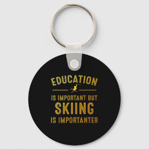 Unique Skiing Art For Men Women Kids Skier Mountai Key Ring