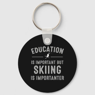 Unique Skiing Art For Men Women Kids Skier Mountai Key Ring