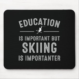 Unique Skiing Art For Men Women Kids Skier Mountai Mouse Mat