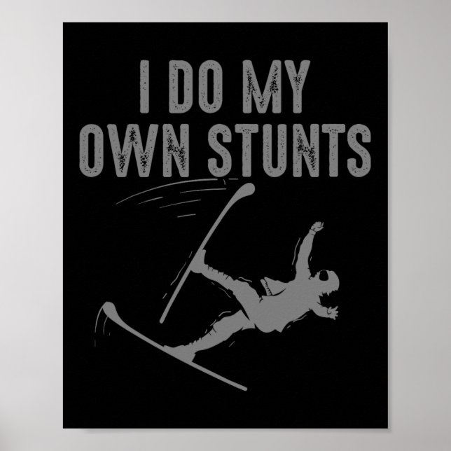 Unique Skiing Art For Men Women Kids Skier Mountai Poster (Front)