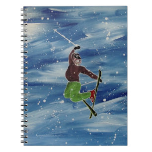 Unique skiing art notebook