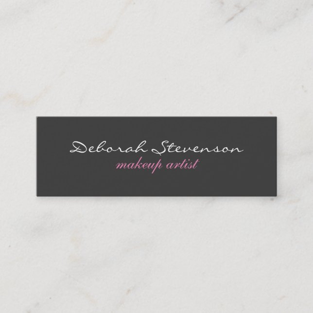 Unique Slim Grey Purple Double-sided Business Card (Front)