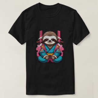 Unique Sloth Samurai Cool and Quirky Animal Design T-Shirt