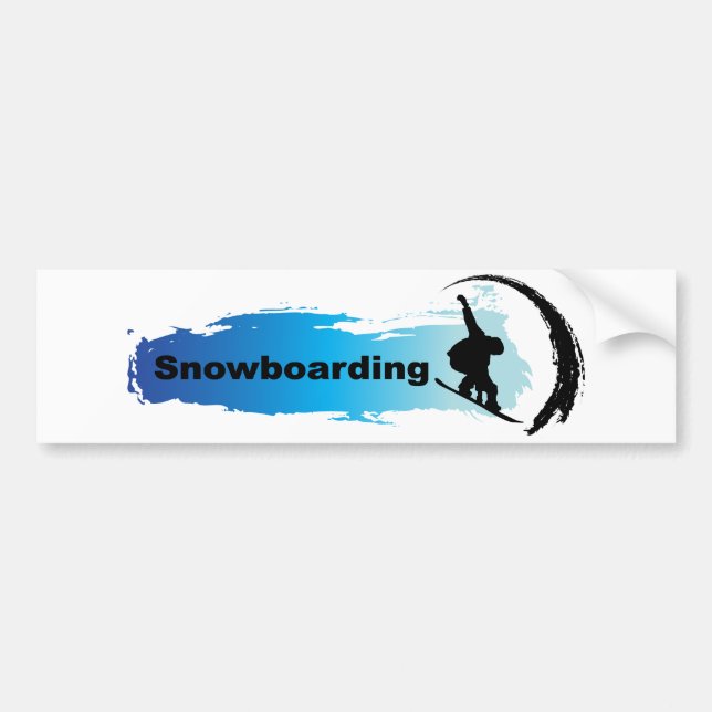 Unique Snowboarding Bumper Sticker (Front)