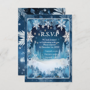 Unique Snowflake Festive Winter Design RSVP Card