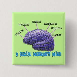 Unique Social Worker Gifts-A Social Worker's Mind 15 Cm Square Badge