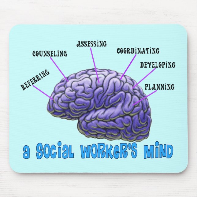 Unique Social Worker Gifts-A Social Worker's Mind Mouse Mat (Front)