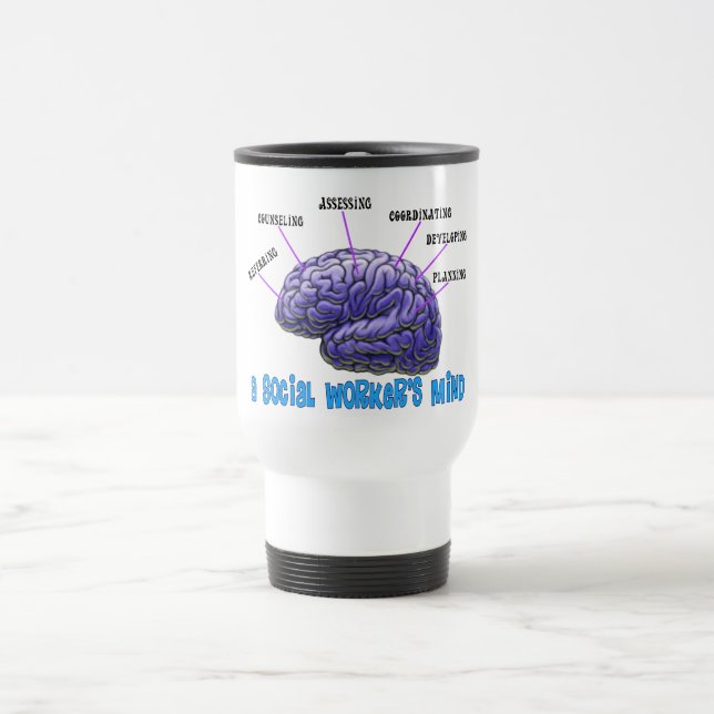 Unique Social Worker Gifts-A Social Worker's Mind Travel Mug (Center)