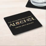 Unique Sophisticated Beer Wine Martini Name Square Paper Coaster<br><div class="desc">Have some fun with this beverage paper coaster -- for yourself or as a great gift. Suspect you've never thought of alcohol quite in the same way -- with just a few enhancements -- the beer glass; martini glass and, of course, the wine glass. The home "assistant" -- stylish, sophisticated...</div>