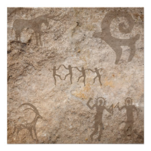 Unique Southwest Petroglyph Native Paintings Poster