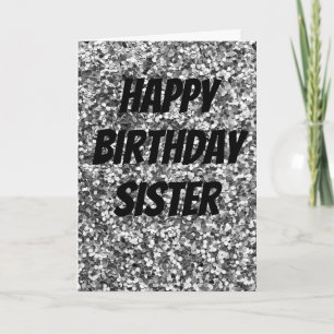 Unique sparkle sister birthday card