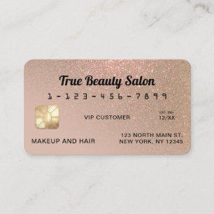 Unique Sparkly Taupe Gold Glitter Credit Card