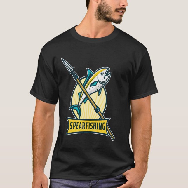 Unique Spearfishing Adventure Design T-Shirt (Front)