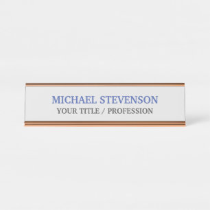 Unique Special Classical Blue White Desk Name Plate