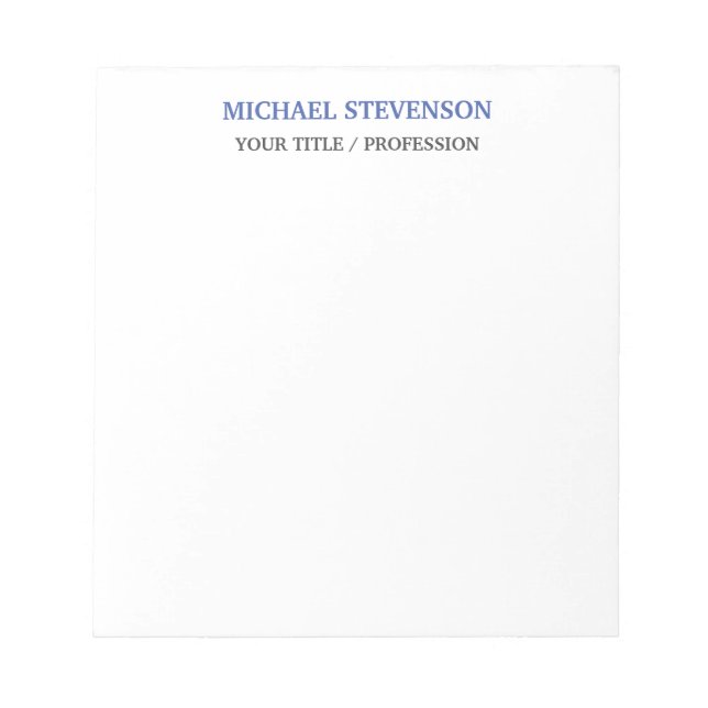 Unique Special Classical Blue White Notepad (Front)