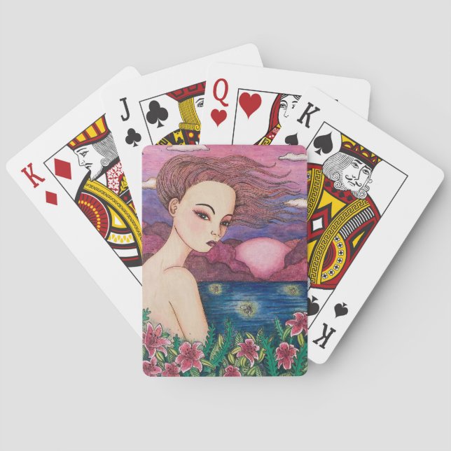 Unique Stargazer Lily Playing Cards  (Back)