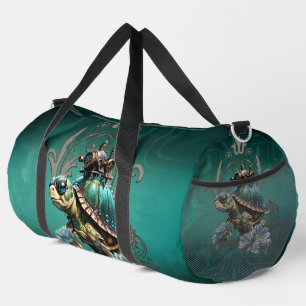 Unique steampunk turtle. duffle bag