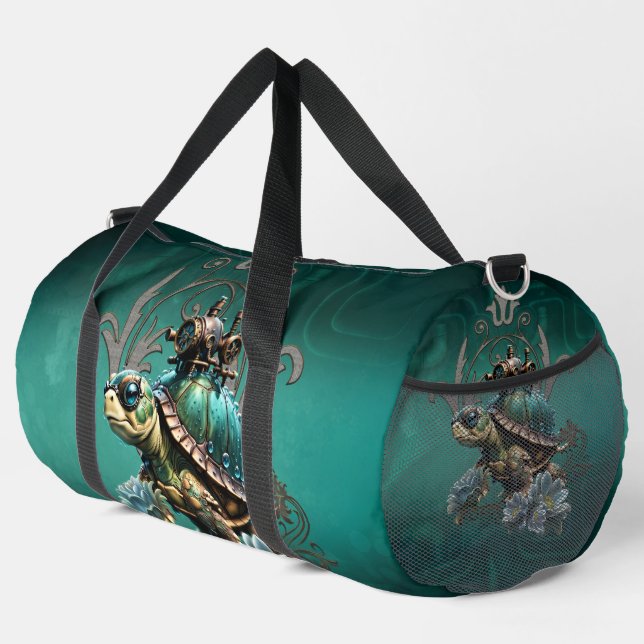 Unique steampunk turtle.  duffle bag (Right Corner)