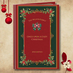 Unique Storybook Once Upon a Cozy Christmas Photo Card