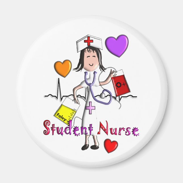 Unique Student Nurse Gifts 3D Graphics Magnet (Front)