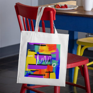 Unique Stylish Abstract Colourful Artwork Rainbow Tote Bag