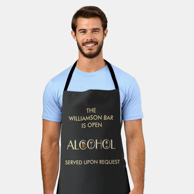 Unique Stylish Beer Wine Martini Name Apron (Creator Uploaded)