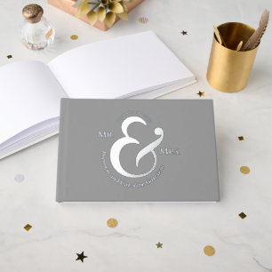 Unique Stylish Bride Groom Names Gold Guest Book