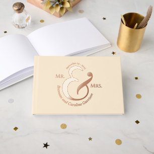 Unique Stylish Bride Groom Names Gold Guest Book