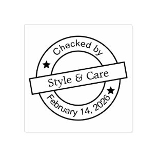 Unique Stylish Checked by You Wood Art Rubber Stamp