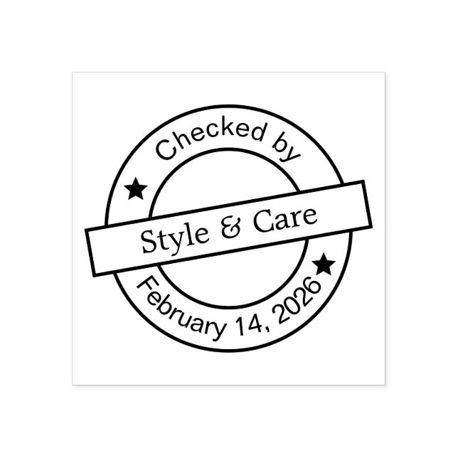 Unique Stylish Checked by You Wood Art Rubber Stamp (Imprint)