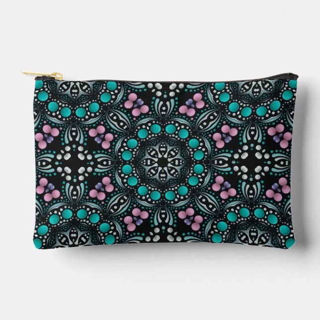 Unique Stylish Colourful Dot Art Pattern  Accessory Pouch (Front)