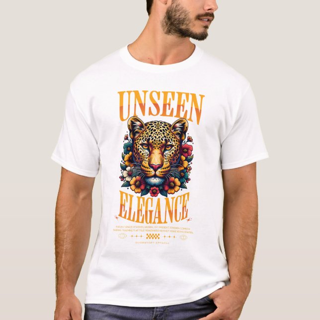 Unique Stylish Leophard Elegant Urban Art Design T-Shirt (Front)