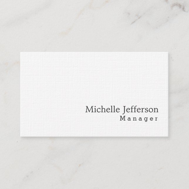 Unique Stylish Linen Elegant Simple Business Card (Front)