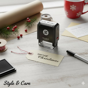 Unique Stylish Merry Christmas Script Self-inking Stamp