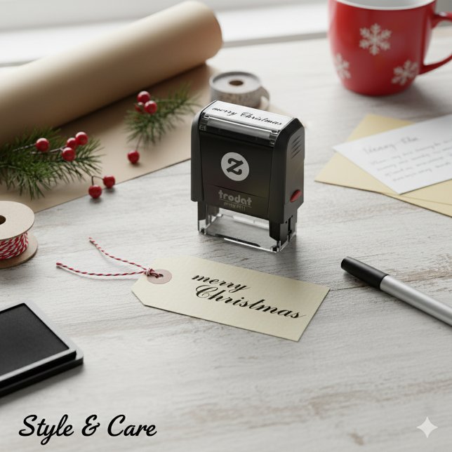 Unique Stylish Merry Christmas Script Self-inking Stamp (Unique Stylish Merry Christmas Script Self-inking Stamp)