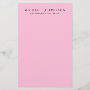 Unique Stylish Modern Elegant Pink Stationery