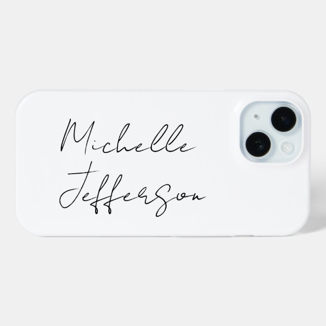 Unique Stylish Modern Plain Calligraphy Case-Mate iPhone Case (Back (Horizontal))