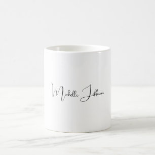 Unique Stylish Modern Plain Calligraphy Coffee Mug