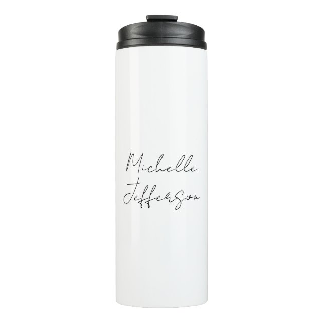 Unique Stylish Modern Plain Calligraphy Thermal Tumbler (Front)
