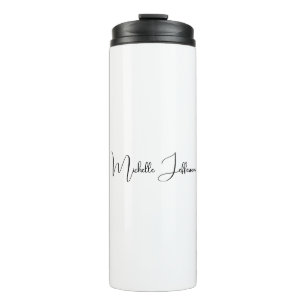 Unique Stylish Modern Plain Calligraphy Thermal Tumbler