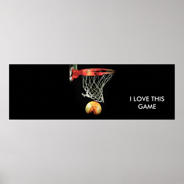 Unique Stylish Panoramic Basketball Poster (Front)